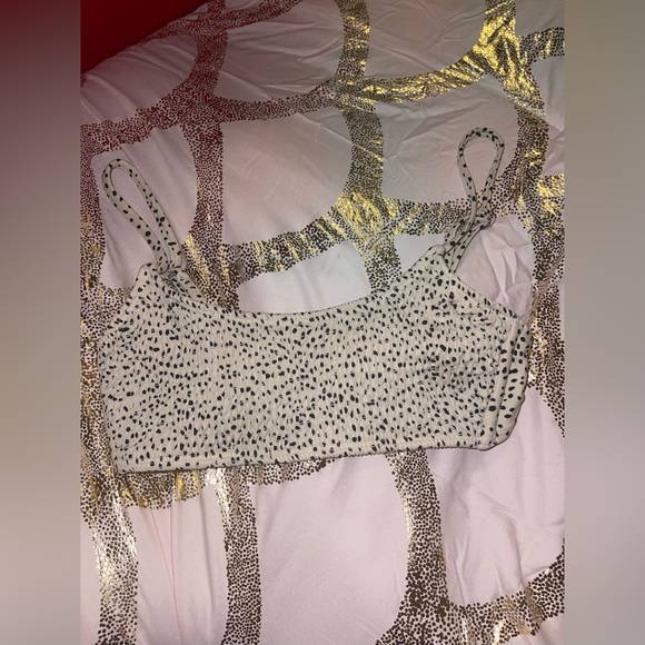 tan and black polka dot bikini top - Picture 1 of 5